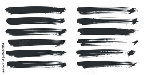 Dark Brush Stroke Texture Element Collection Artistic Vector