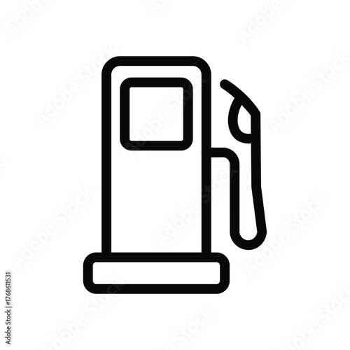 Fuel pump line icon, simple outline of gas station or refueling symbol for transportation and energy concept