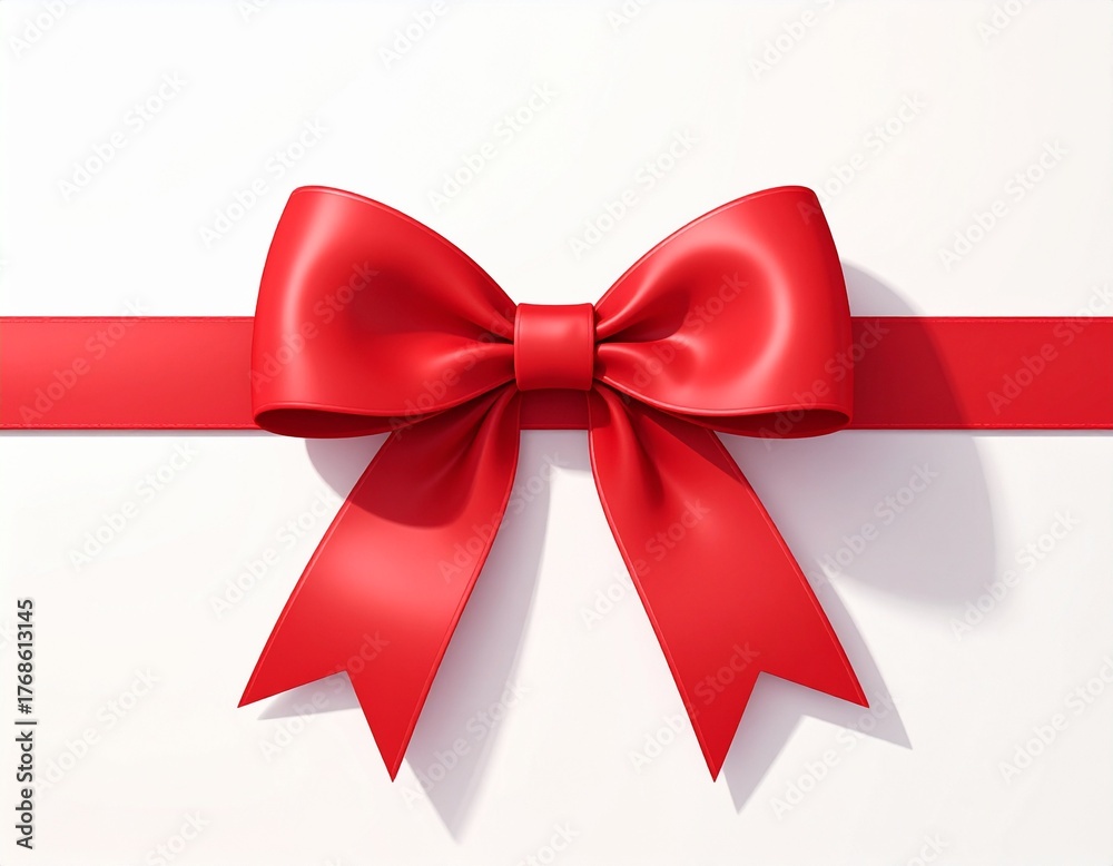 Fototapeta premium 3d render of a minimal red bow for Christmas decorations
