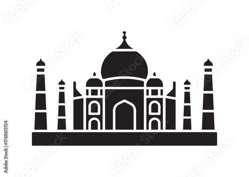 Taj mahal icon, Taj mahal Black vector