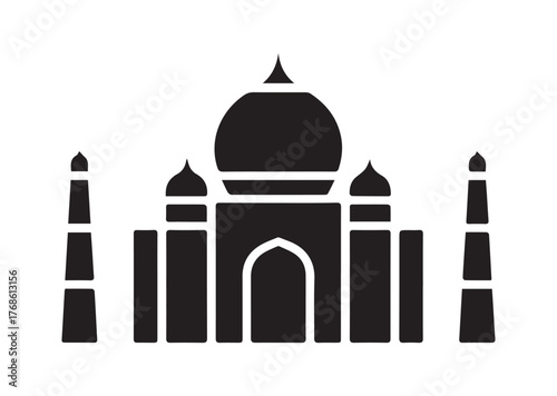 Taj mahal icon, Taj mahal Black vector