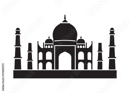 Taj mahal icon, Taj mahal Black vector