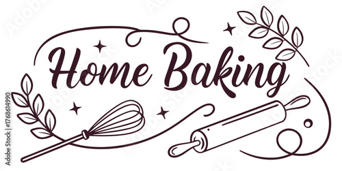 Elegant homemade baking logo design perfect for culinary blogs and bakery branding projects