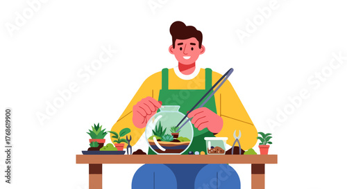 Creating A Miniature Ecosystem Inside Glass Vessel: Terrarium Building Hobbyist