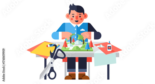 Creating A Detailed Miniature Landscape Scene For Entertainment And Hobby Purposes