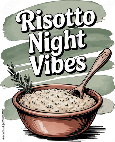 Risotto Night Vibes Italian Food Lover Design Art