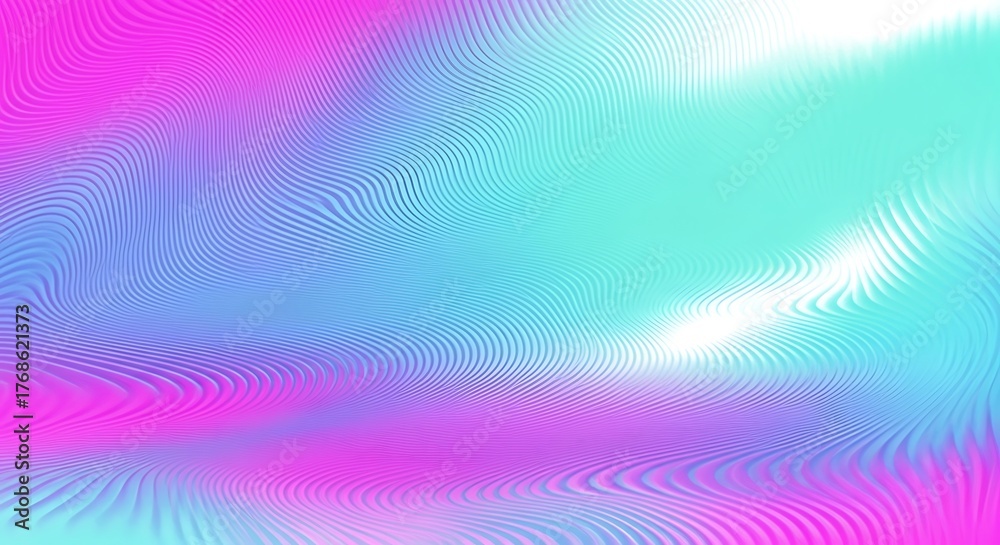 Obraz premium Vibrant Abstract Background with Wavy Lines in Pink Blue and Turquoise Colors Creating a Dynamic Gradient Effect for Modern Design