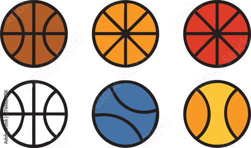 Collection of Colorful Sports Balls Icons