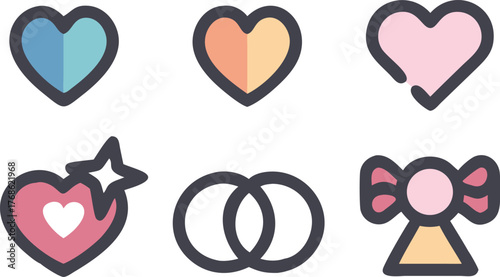Collection of Heart and Wedding Icons
