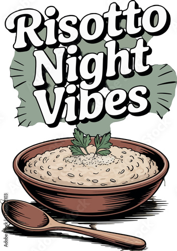 Risotto Night Vibes Retro Italian Food design