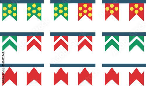 Festive Bunting Flags in Various Patterns and Colors