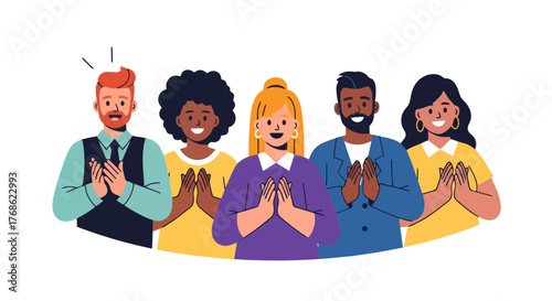 Diverse Group Joyfully Greeting And Offering Hands With Positivity And Optimism Together