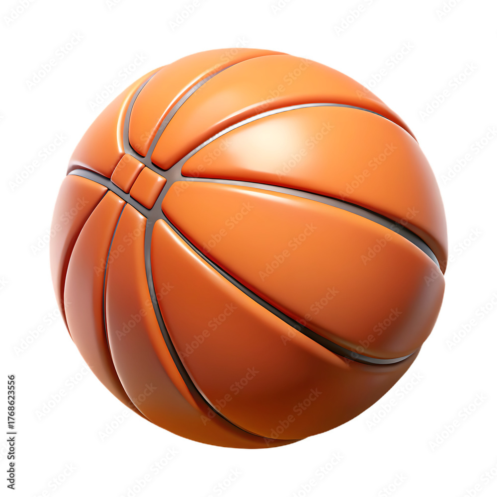 Obraz premium Hoop Dreams Sphere: Dynamic 3D Cartoon Basketball