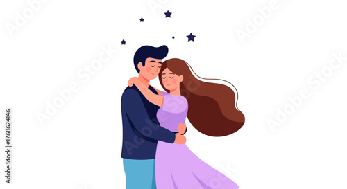 Embracing Love and Affection Under the Stars a Tender Moment of Connection