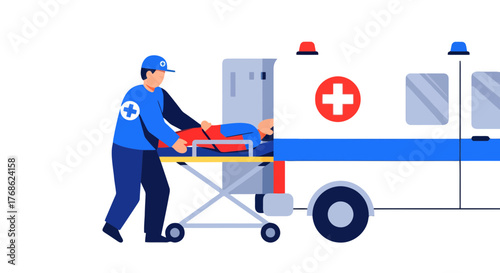 Emergency Medical Services: Paramedic Transporting Patient to Ambulance for Urgent Care