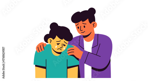 Empathy And Comfort: An Illustration Showing Emotional Support And Reassurance