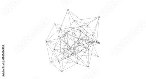 Abstract digital network background with interconnected nodes and lines, representing data, communication, technology, and global connections. Minimalist geometric design for modern science.