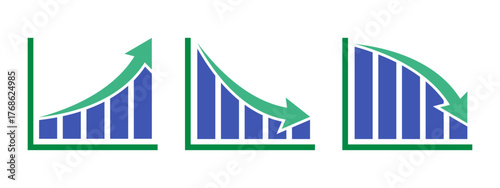 Image of stock market charts and financial data. Trends in financial growth or decline. Investment icons, statistics, finance, chart, analysis, data, business, research, information. EPS10 Vector illu