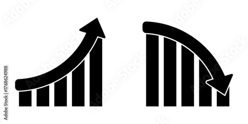 Image of stock market charts and financial data. Trends in financial growth or decline. Investment icons, statistics, finance, chart, analysis, data, business, research, information. EPS10 Vector illu