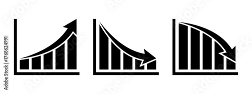 Image of stock market charts and financial data. Trends in financial growth or decline. Investment icons, statistics, finance, chart, analysis, data, business, research, information. EPS10 Vector illu