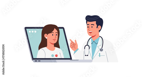 Get Expert Medical Advice Online: Telemedicine Doctor Consults with Patient via Laptop for Convenient, Personalized Healthcare and Peace of Mind