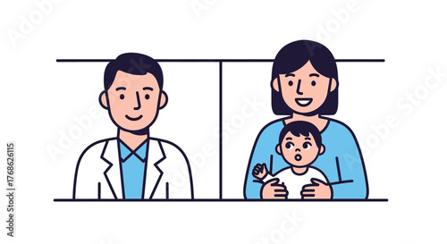 Caring pediatrician consulting online with mother and child, offering expert advice and support during virtual appointment, promoting telehealth solutions