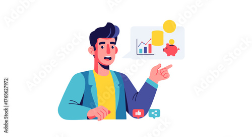 Finance Advisor Analyzing The Savings And Investment Growth Strategy Illustrated Clearly