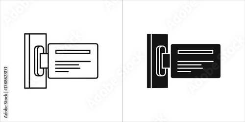 Outline and silhouette of a sign or plaque mounted on a wall