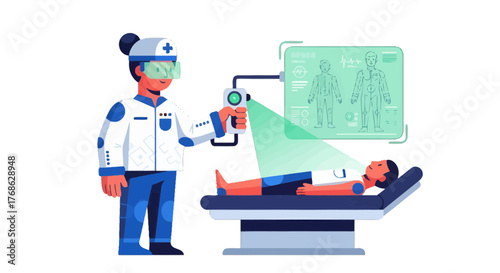 Futuristic Medical Scan Depicting Advances In Modern Healthcare Technologies