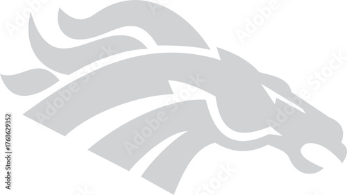 vector horse tribal with grey colour isolated on white background