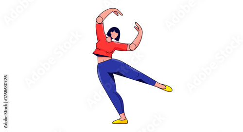 Graceful Movement: A Dancer's Dynamic Pose on a Dark, Striking Background