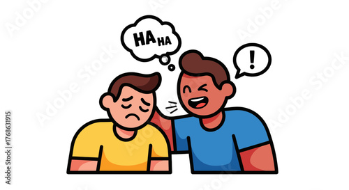 Humorous Depiction Of Sadness And Laughter Displayed In A Simple Illustration