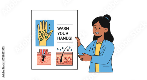 Hygiene Demonstration With Healthy Habits Educational And Health Related Information