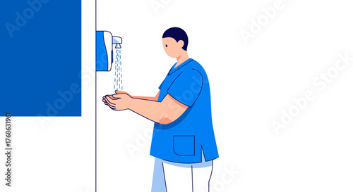 Hygiene Practices Depicted: A Doctor Washing Hands For Infection Prevention and Health