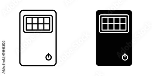 Illustration of a computer monitor in black and white
