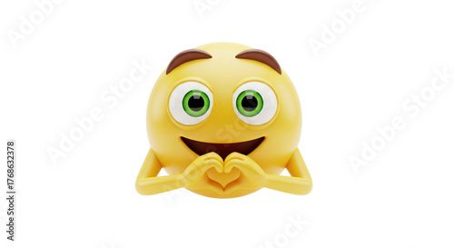 3D Emoji Heart Hands Gesture Showing Love Appreciation For Social Media Web Design Projects
