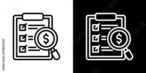 Expense Tracking  Icon Set. Clean Line Design With Light And Dark Versions For Versatile Use. 