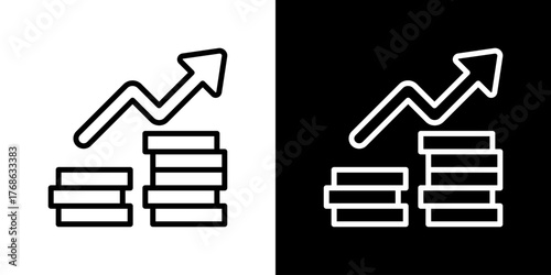 Investment  Icon Set. Clean Line Design With Light And Dark Versions For Versatile Use. 