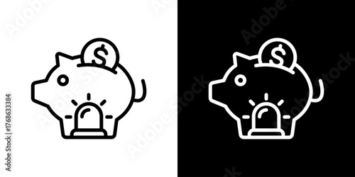 Emergency Fund  Icon Set. Clean Line Design With Light And Dark Versions For Versatile Use. 