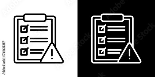 Risk Assessment  Icon Set. Clean Line Design With Light And Dark Versions For Versatile Use. 