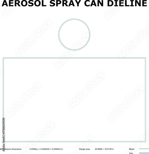 Aerosol Spray Can Dieline — Packaging Template for Label Design