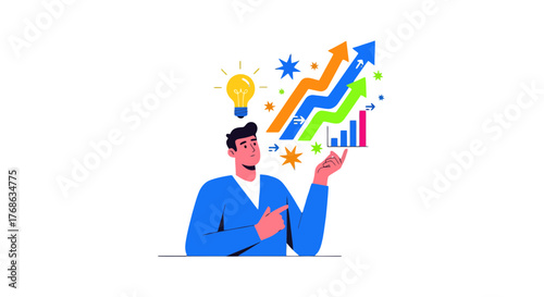 Innovative Business Ideas Unleashed: A Dynamic Graphic Illustrating Growth and Creativity