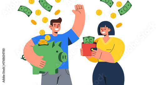 Innovative Budget Growth And Financial Prosperity For Two Happy Individuals