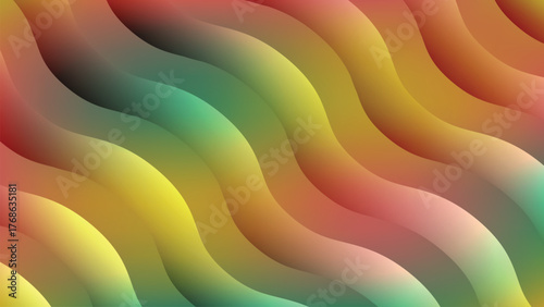 Vibrant, fluid background with soft, colorful, diagonal wavy lines and smooth gradients. Ideal for modern digital art, web banners, and flyers.