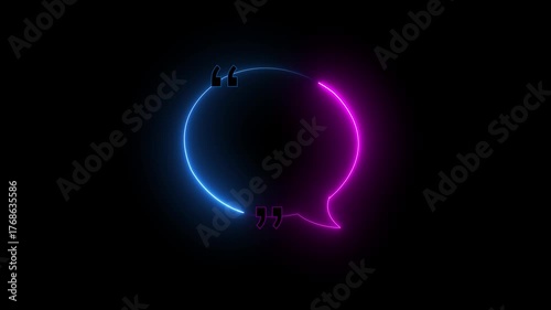 Seamless loop animation speech neon color concept on the transparent background. Empty copy space. Motion graphics of empty shape idea. 4k video animation. 4K animation video!!