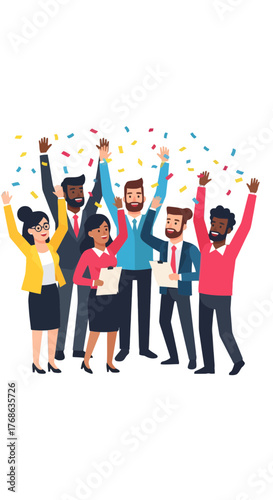 Joyful Team Celebrates Success After Achieving Ambitious Goals and Overcoming Challenges