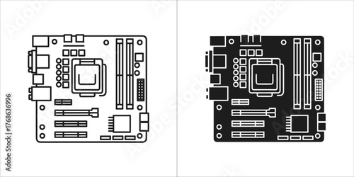 Motherboard circuit board for computer hardware