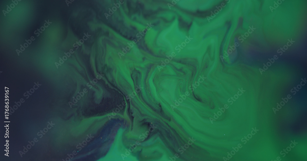 Obraz premium Blur cloud ink. Blend flow. Defocused green purple color smoke texture sparkling water spilling on abstract creative art background.