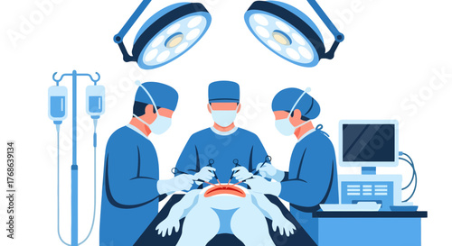Medical Procedure In Progress: A Modern Illustration of Surgical Intervention