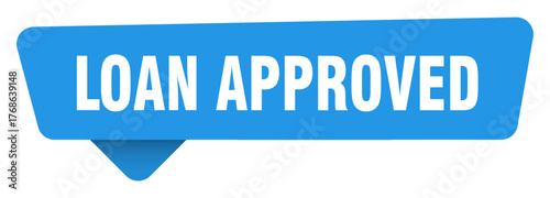 loan approved sticker. loan approved blue sign isolated on transpatent background